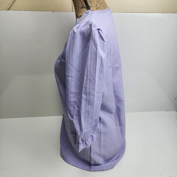 Women's Dressy Casual 3/4 Sleeve Lace Trim V-Neck Elbow Length Blouse Size M - Picture 2 of 3